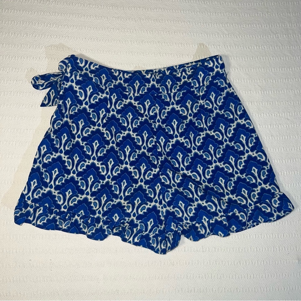 Zara Womens Side Tie Floral Mini Skort Skirt M Preppy Feminine Vacation Euro - Picture 2 of 7